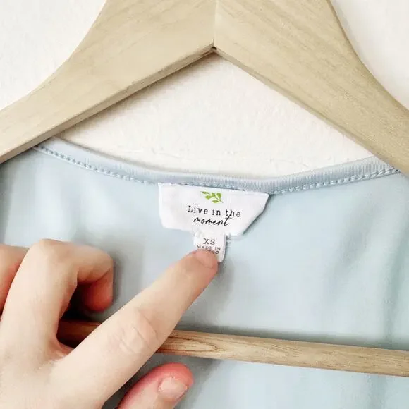 Live in the Moment blue square neck bodysuit XS - Picture 2 of 3